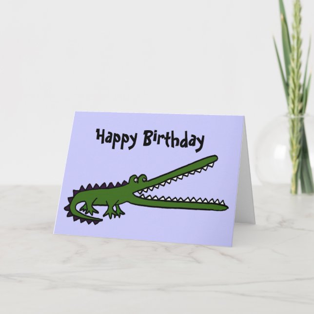 BC - Cartão de Aniversário Crocodilo Engraçado (Frente)