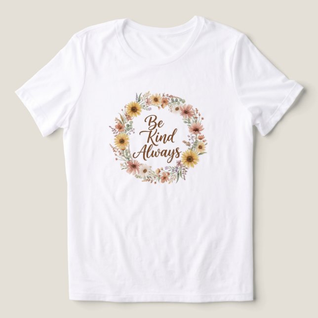 Be Kind Always Boho Floral Women’s T-Shirt (Design frontal)