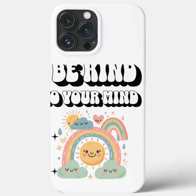Be Kind to Your Mind - Cute Mental Health Rainbow  (Verso)