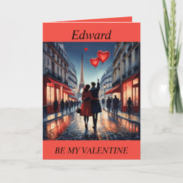 BE MEU balão de coração vermelho NAMORADOS Cartão 