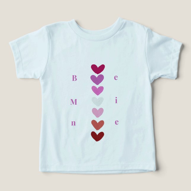 Be Mine Minimal Heart Stack Valentine T-Shirt (Design frontal)