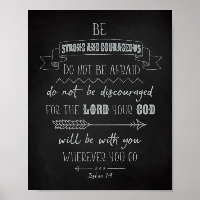 Be Strong and Courageous, Joshua 1:9 Poster (Frente)