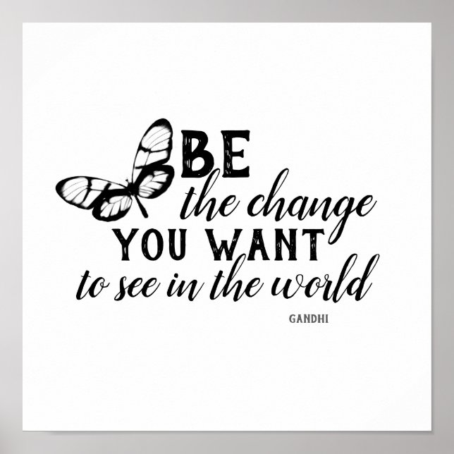 be the change poster Gandhi quote (Frente)