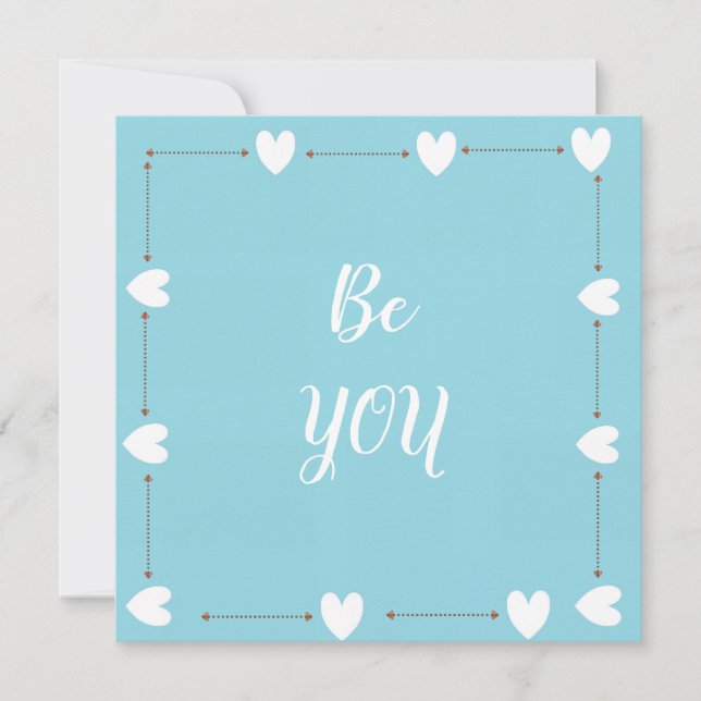 Be You Card – Blue Self Love Inspirational Card (Frente)