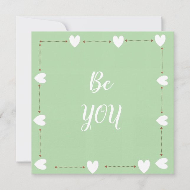 Be You Card – Green Self Love Inspirational Card (Frente)