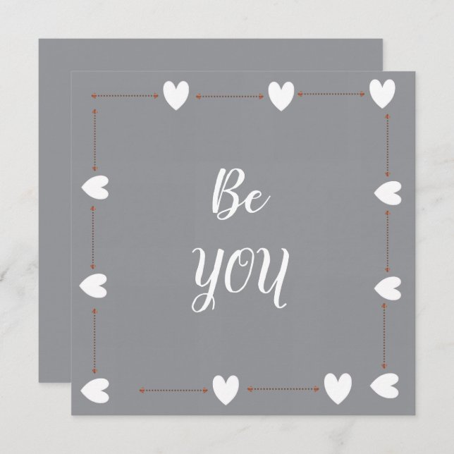 Be You Card – Minimal Motivational Greeting Card (Frente/Verso)