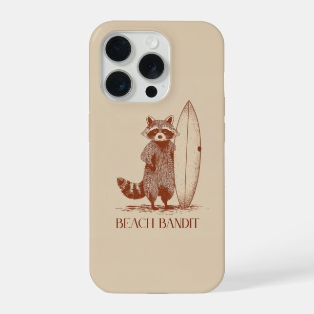 Beach Bandit Raccoon Surfer – Funny Vintage (Verso)