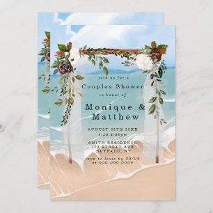 Beach Canopy Marsala Floral Casais Chás Invites
