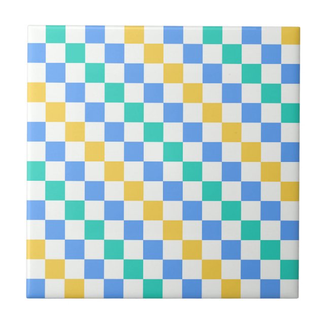 Beach day diagonal checkerboard pattern (Frente)