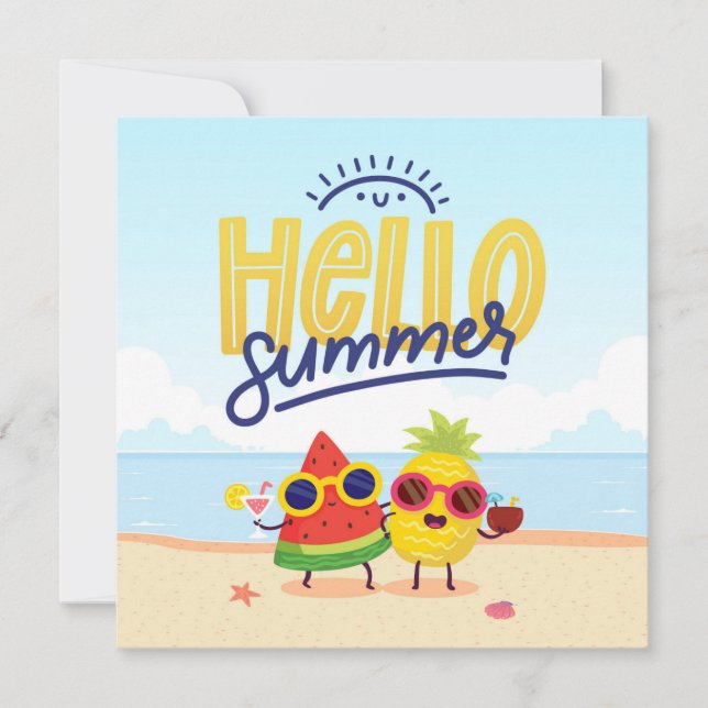 Beach Days Hello Summer Greeting Card (Frente)