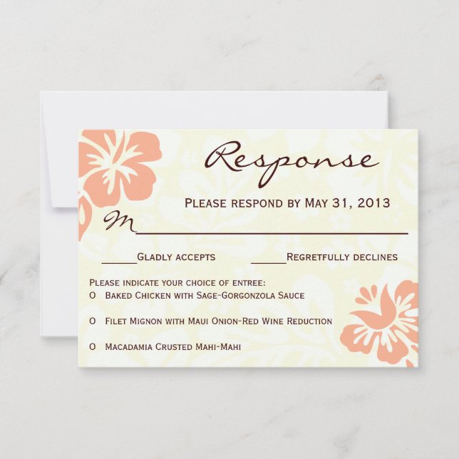 Beach Flowers RSVP - Coral (Frente)