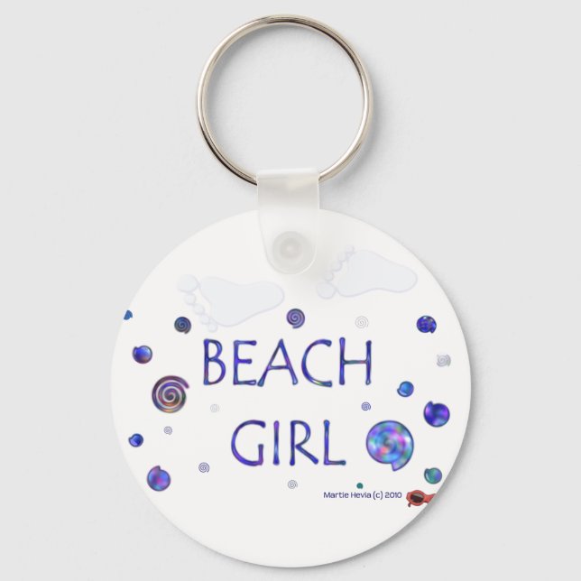 Beach Girl - Pegadas - Chaveiro (Frente)