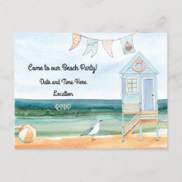 Beach Hut Seagull e Beach Ball Convite de festas