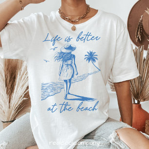 Beach Life Peaceful Walk Watercolor Art Shirt