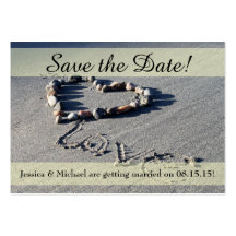 Beach Love Save the Date Cartão de visita