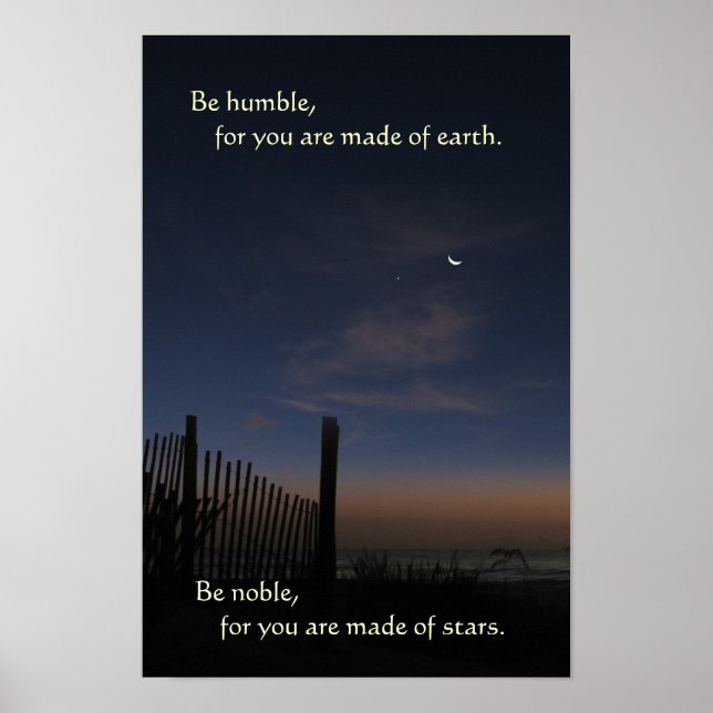 Beach Moon Sunrise "Seja Nobre" Poster (Frente)
