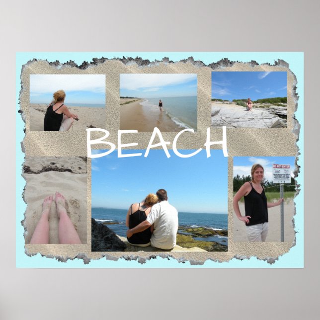 Beach Multi Picture Personalized Poster (Frente)