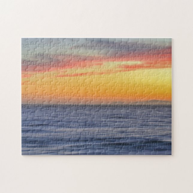 Beach Ocean Sunset Art Quebra-cabeça (Horizontal)