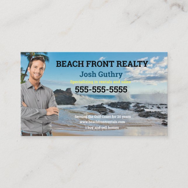 Beach Realtor Cartão de visita (Frente)