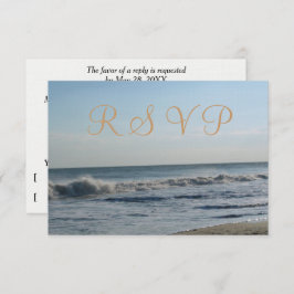 Beach Sand Ocean Waves Wedding RSVP