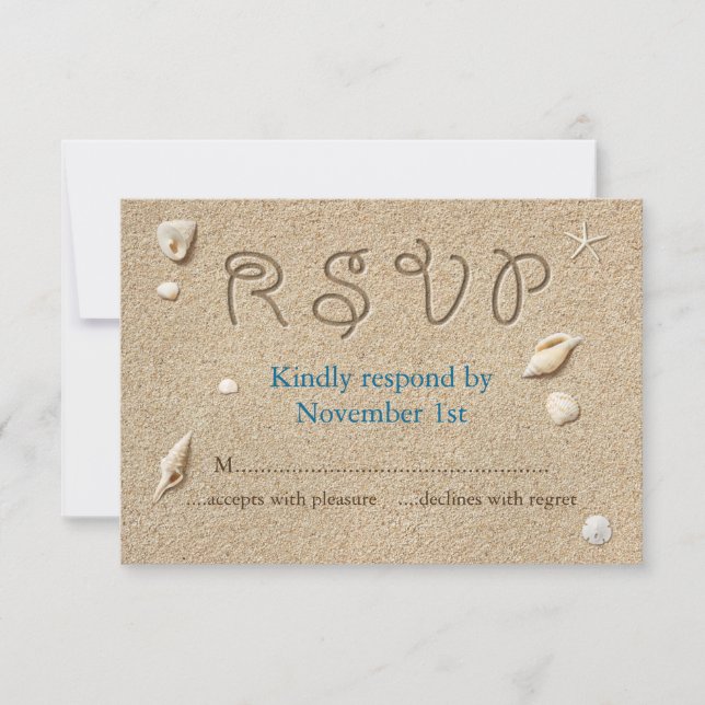 Beach Sandy Toes Salty Kisses RSVP (Frente)