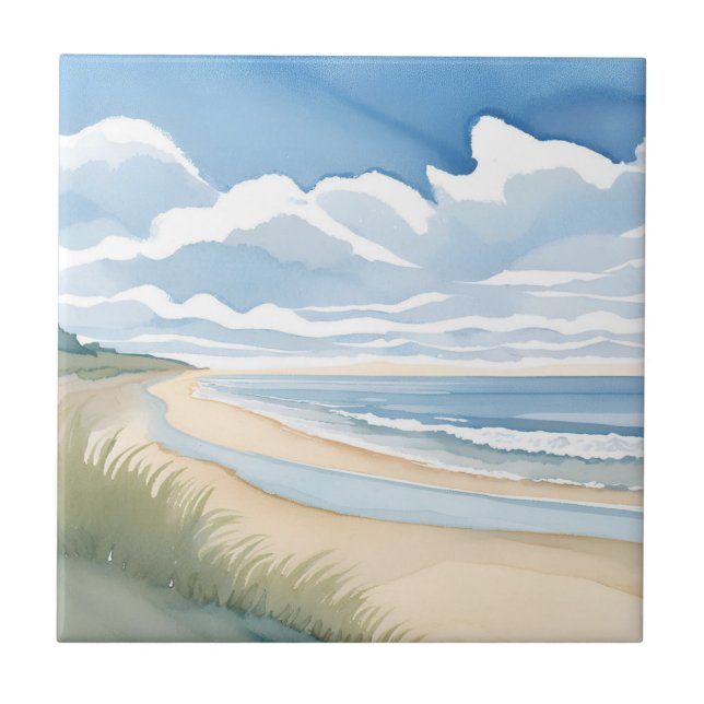 Beach Shore Walk | Coastal Ocean Watercolor (Frente)