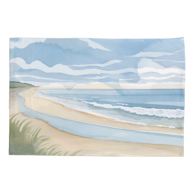 Beach Shore Walk | Coastal Ocean Watercolor (Verso)