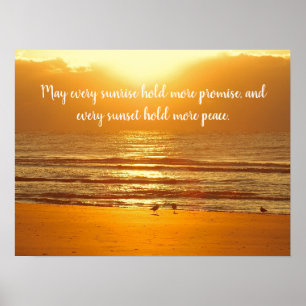 Beach Sunrise Peace Promise Poster