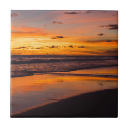 Beach Sunset Ocean View Orange Yellow