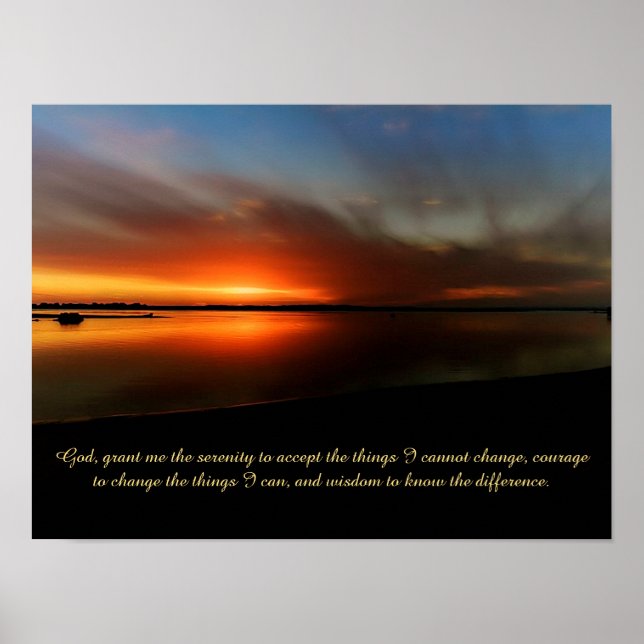 Beach sunset serenity prayer  Poster (Frente)