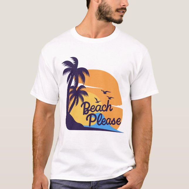 Beach Sunset Vibes | Camisa Tropical de Verão (Frente)
