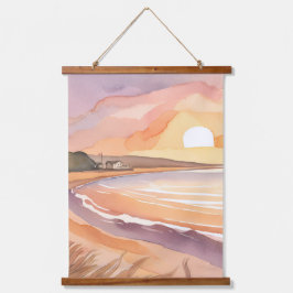 Beach Sunset Watercolor | Linda Pintura Oceânica