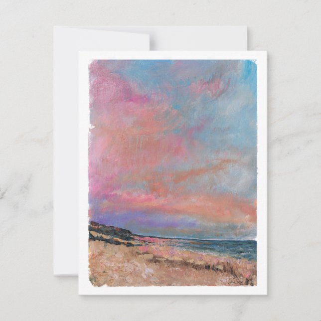Beach Sunset Watercolor Note (Frente)