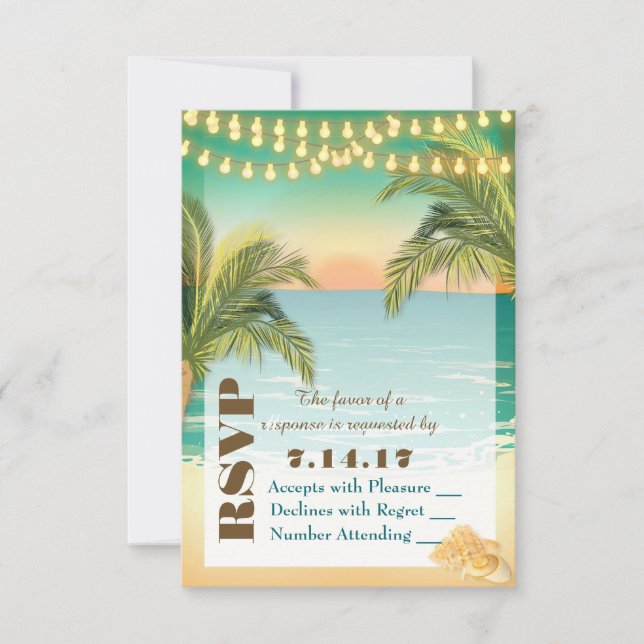 Beach Sunset Wedding RSVP (Frente)