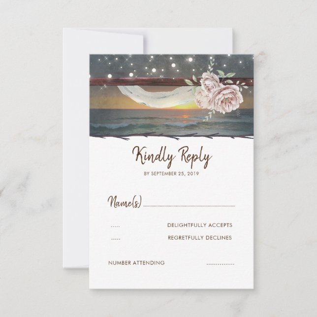 Beach Sunset Wedding RSVP (Frente)