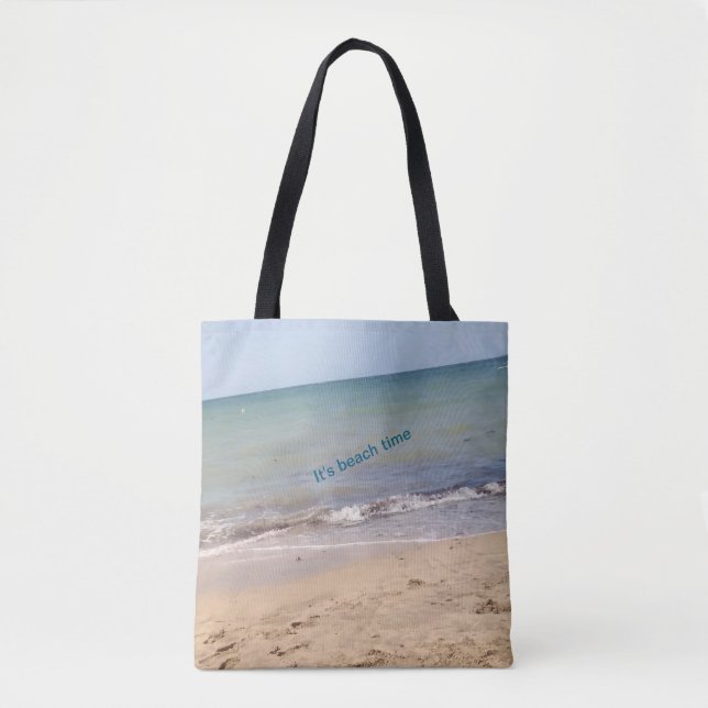 Beach Vibes Tote Bag - "It's Beach Time" & "Enjoy" (Frente)