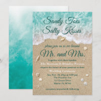 Beach Waves Sandy Toes Salty Kisses Convite de cas