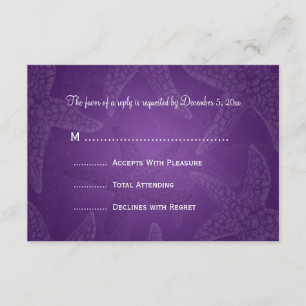 Beach Wedding RSVP Starfish Purple