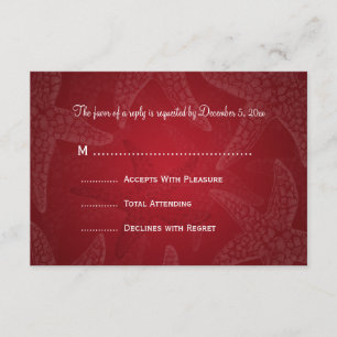 Beach Wedding RSVP Starfish Red