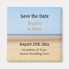 Beach Wedding Salve a Imã de geladeira de Data
