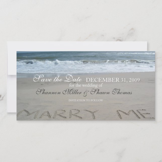 Beach Wedding Salve o Anúncio da Data (Frente)