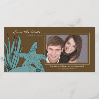 Beach Wedding Salve o Cartão com fotos de Data