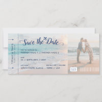 Beach Wedding Salve o tíquete de data