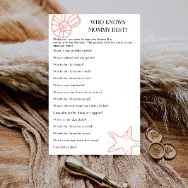 Beach Who Knows Mommy Best Baby Shower Game