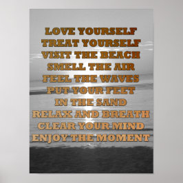 Beachational Quote Sunset Poster
