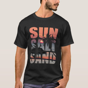 Beachy Vibe Palms & Sunset, Camiseta Básica Mascul