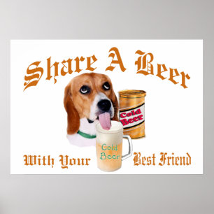 Beagle Compartilha Uma poster De Cerveja