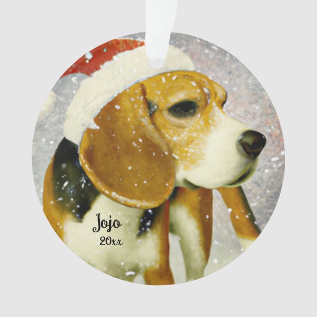 Beagle de Natal, Ornamento de Cachorro do Papai No (Frente)