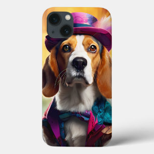 Beagle em fantasia vibrante