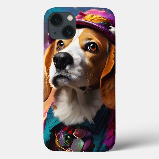 Beagle em um chapéu rosa (Verso)